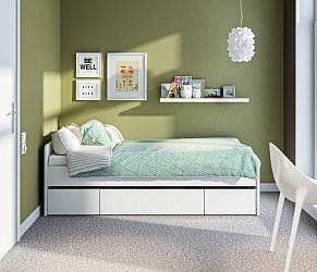 Акция Столплит: Кровать Терра с выдвижными ящиками для детской со скидкой 50% + основание в подарок!